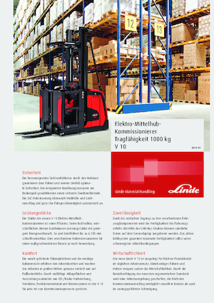 Orderverzameltrucks Linde V10 Std