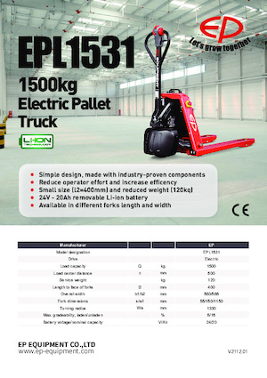 Meelooppallettruck EP EPL1531