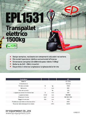 Meelooppallettruck EP EPL1531
