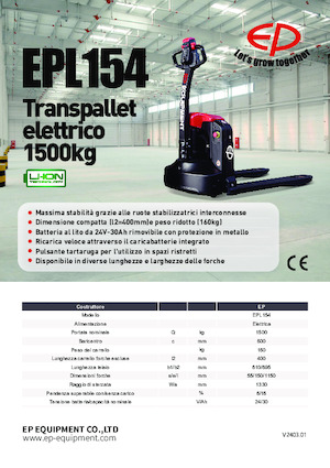 Meelooppallettruck EP EPL154