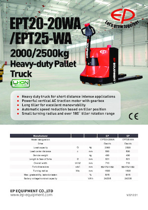 Meelooppallettruck EP EPT20-20WA