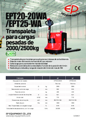 Meelooppallettruck EP EPT20-20WA