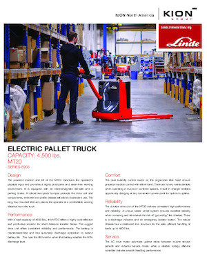 Meelooppallettruck Linde MT20