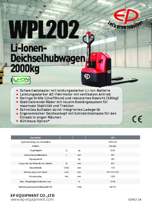 Meelooppallettruck EP WPL202