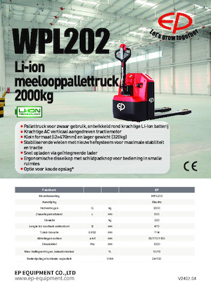 Meelooppallettruck EP WPL202