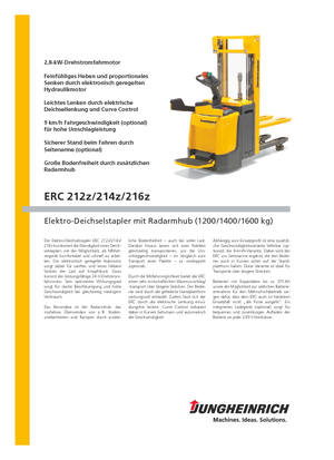 Pallet Stackers Sta op Rider Platform Jungheinrich ERC 212z