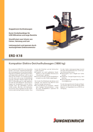 Pallet Stackers Sta op Rider Platform Jungheinrich ERD-K 18