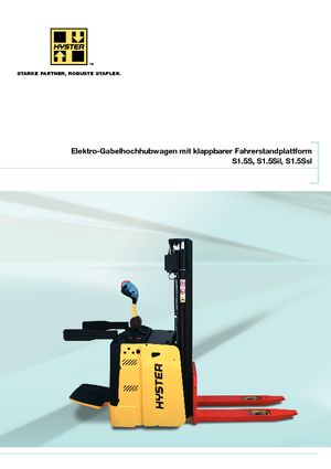 Pallet Stackers Sta op Rider Platform Hyster S 1.5 S-SL