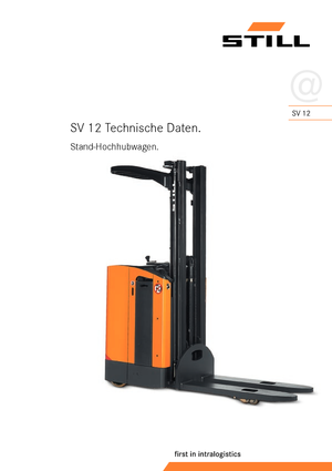 Pallet Stackers Sta op Rider Platform Still SV 12