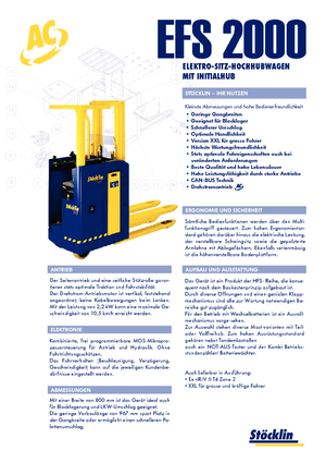Pallet stapelaars zittende bestuurder Stöcklin EFS 2000