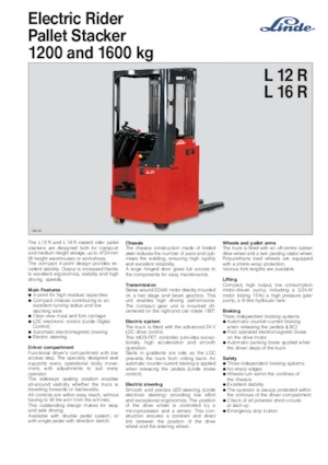 Walkie stapelaars Linde L 16 R-i