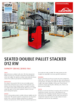Pallet stapelaars zittende bestuurder Linde D12RW 