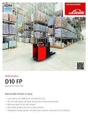 Pallet Stackers Sta op Rider Platform Linde D10FP