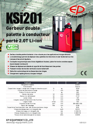 Pallet Stackers Sta op Rider Platform EP KSi201