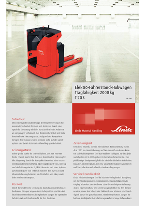 Pallet Trucks Staande Bestuurder Platform Linde T 20 S
