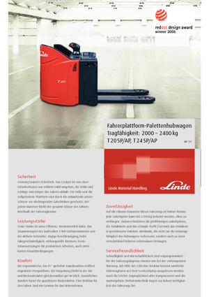 Pallet Trucks Staande Bestuurder Platform Linde T 24 AP
