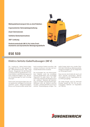 Pallettrucks Zittende Bestuurder Jungheinrich ESE 533