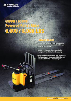 Pallet Trucks Staande Bestuurder Platform Hyundai 80PPR