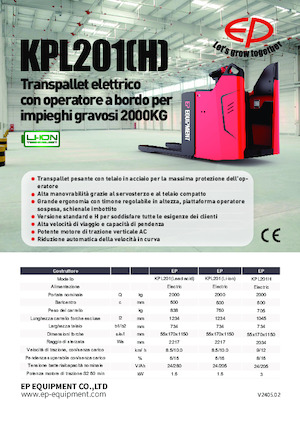 Pallet Trucks Staande Bestuurder Platform EP KPL201