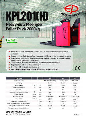 Pallet Trucks Staande Bestuurder Platform EP KPL201