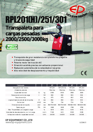 Pallet Trucks Staande Bestuurder Platform EP RPL201H