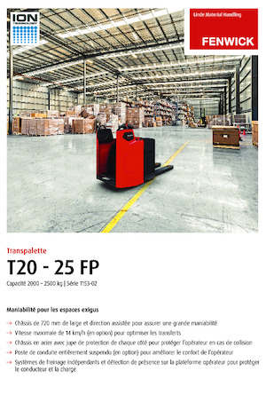 Pallet Trucks Staande Bestuurder Platform Linde T20FP