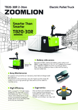 Pallet Trucks Staande Bestuurder Platform Zoomlion TB25R