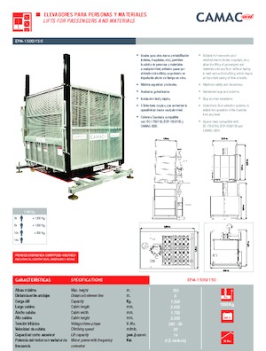 Industriele takel CAMAC EPM-1500/150