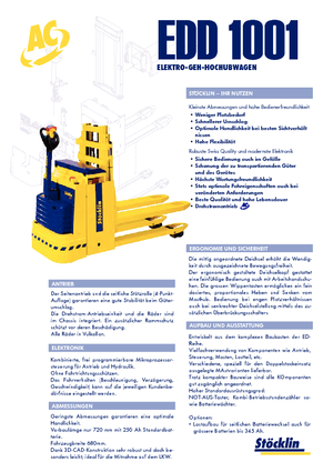 Walkie stapelaars Stöcklin EDD 1001 Inox