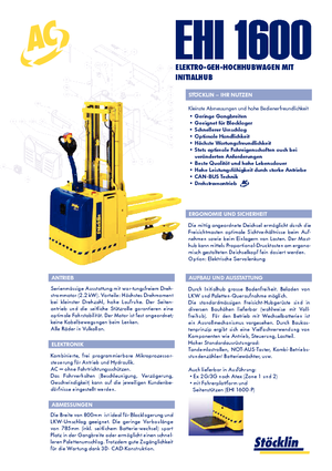 Walkie stapelaars Stöcklin EHI 1600