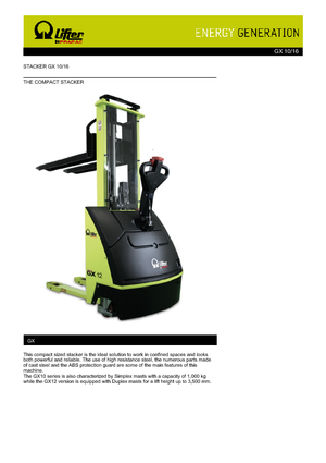 Walkie stapelaars PRAMAC Lifter GX 10/16