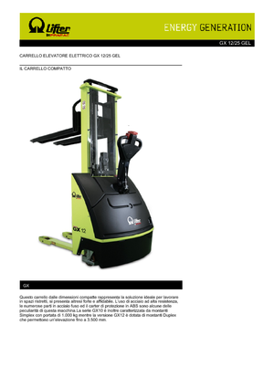 Walkie stapelaars PRAMAC Lifter GX 12/25 GEL