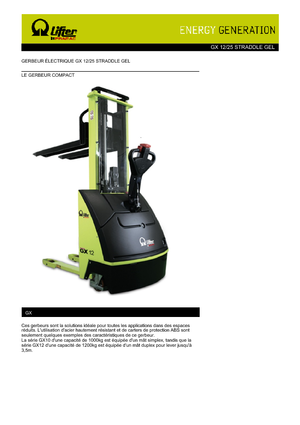 Walkie stapelaars PRAMAC Lifter GX 12/25 Straddle GEL