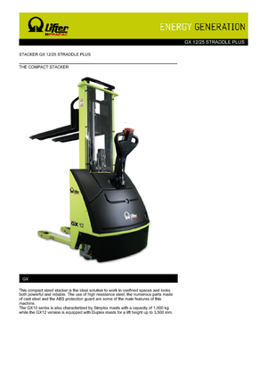 Walkie stapelaars PRAMAC Lifter GX 12/25 Straddle Plus