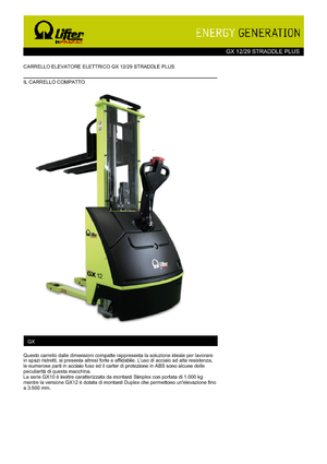 Walkie stapelaars PRAMAC Lifter GX 12/29 Straddle Plus