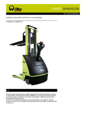 Walkie stapelaars PRAMAC Lifter GX 12/38 Straddle