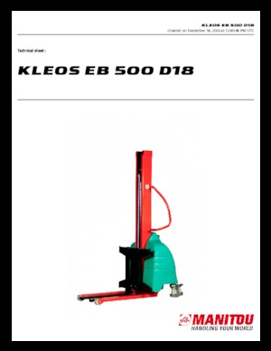 Walkie stapelaars Manitou Kleos EB 500 D18