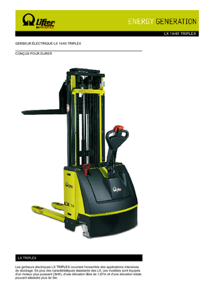 Walkie stapelaars PRAMAC Lifter LX 14/45 Triplex