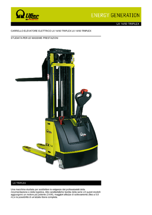 Walkie stapelaars PRAMAC Lifter LX 14/50 Triplex