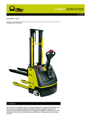 Walkie stapelaars PRAMAC Lifter LX 16/25
