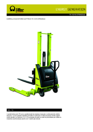 Walkie stapelaars PRAMAC Lifter TX 10/16 Straddle