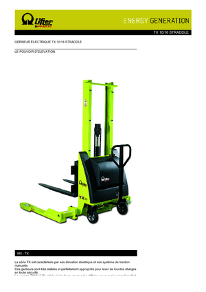 Walkie stapelaars PRAMAC Lifter TX 10/16 Straddle