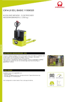 Meelooppallettruck PRAMAC Lifter CX 14 Basic GEL