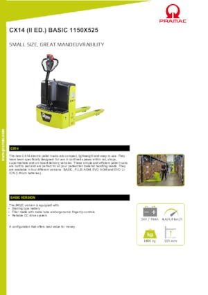 Meelooppallettruck PRAMAC Lifter CX 14 Basic GEL