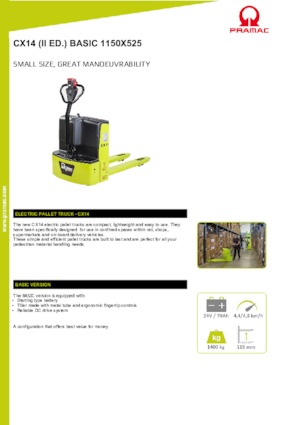 Meelooppallettruck PRAMAC Lifter CX 14 Basic GEL
