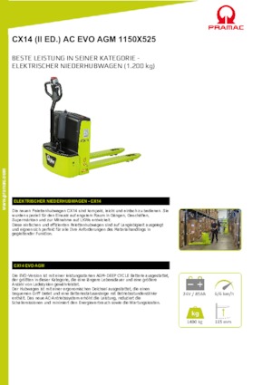 Meelooppallettruck PRAMAC Lifter CX 14 EVO GEL