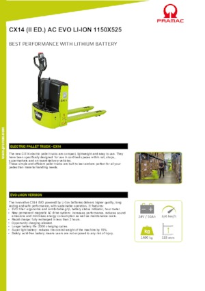 Meelooppallettruck PRAMAC Lifter CX 14 EVO Li-Ion