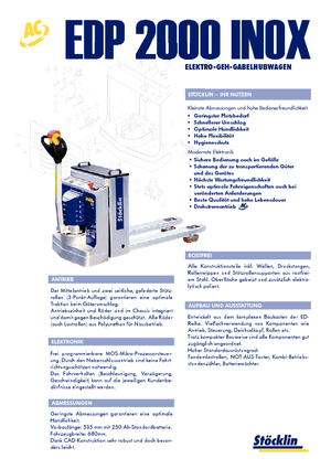 Meelooppallettruck Stöcklin EDP 2000 Inox