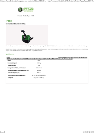Meelooppallettruck Cesab P 113
