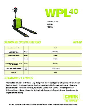 Meelooppallettruck Clark WPL 40